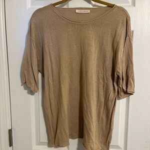 Pookie and Sebastian tan roomy comfy cozy tshirt nwt